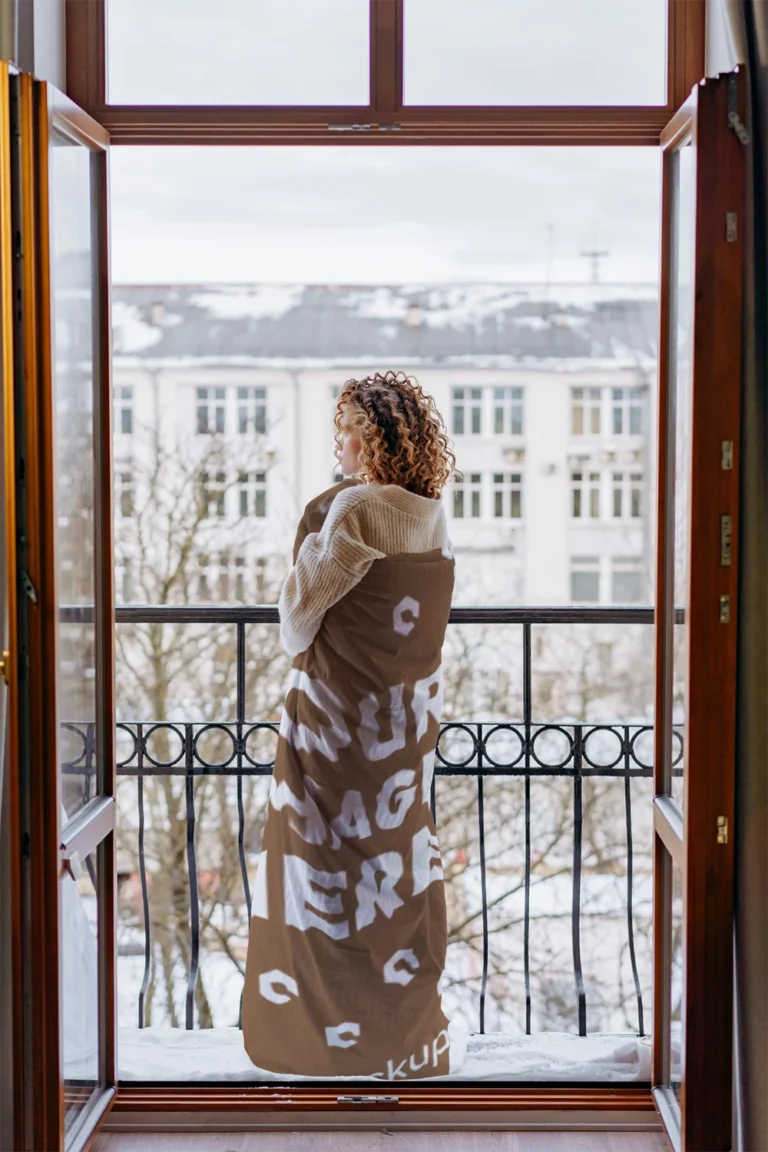 Brown Blanket Mockup Template