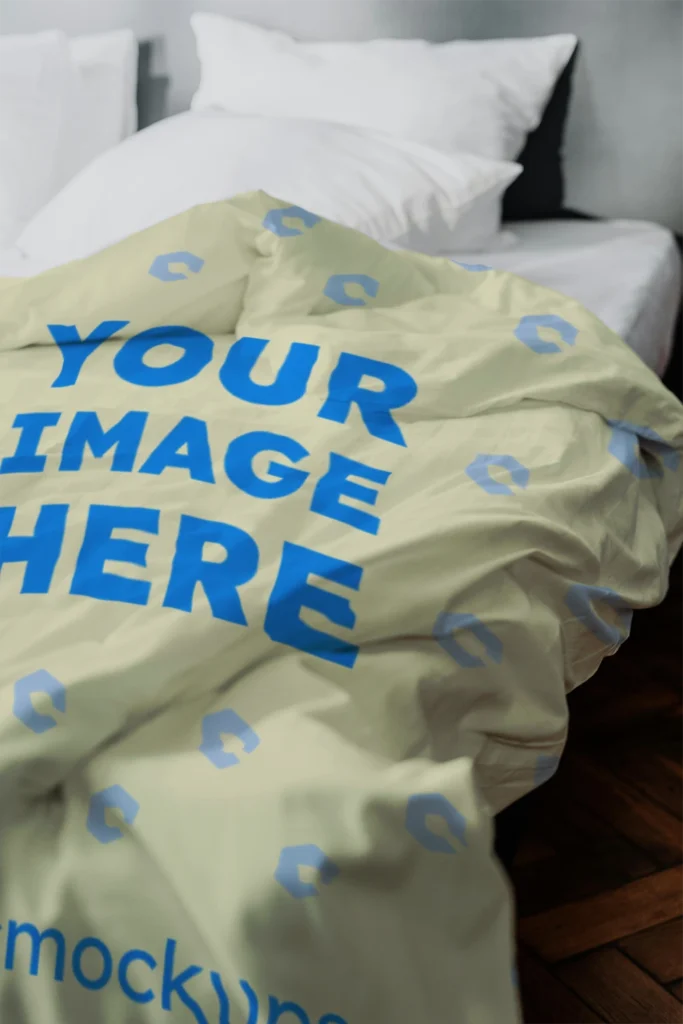 Cream Blanket Mockup Template
