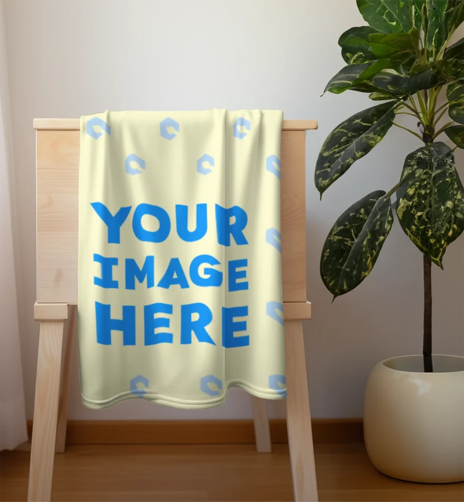 Cream Blanket Mockup Template