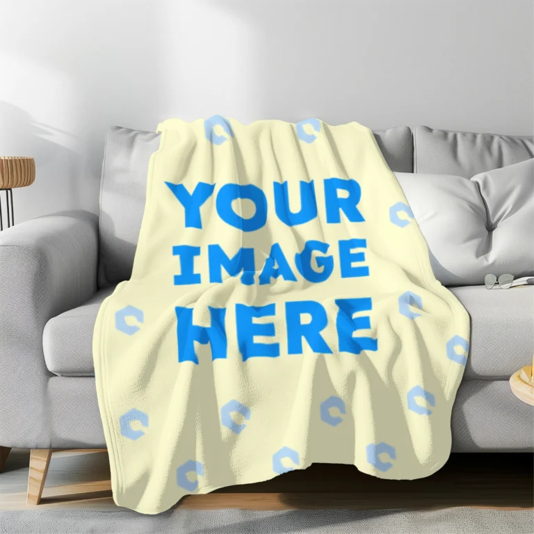 Cream Blanket Mockup Template