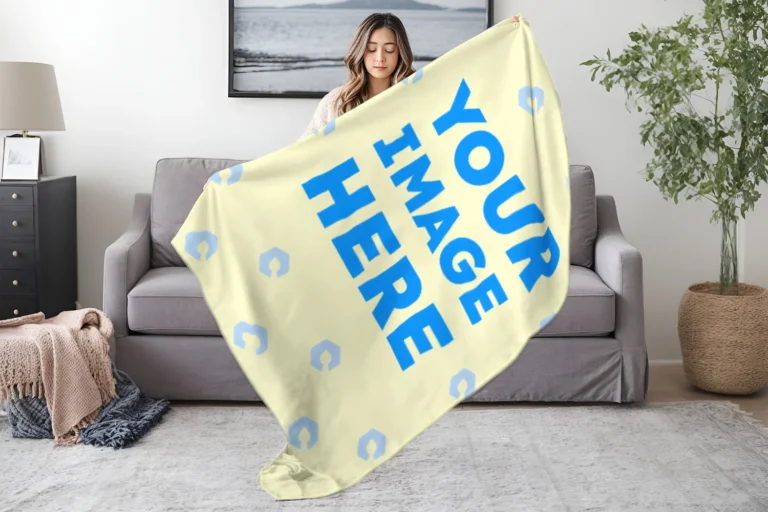 Cream Blanket Mockup Template