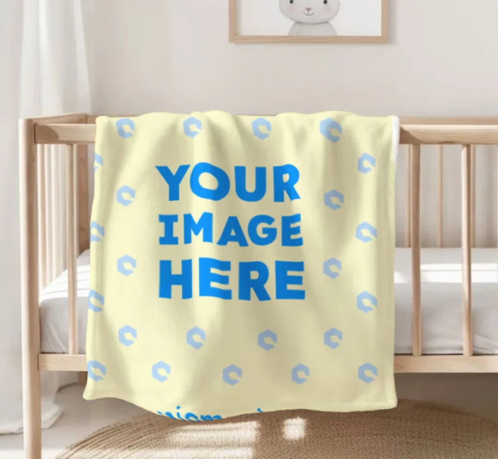 Cream Blanket Mockup Template
