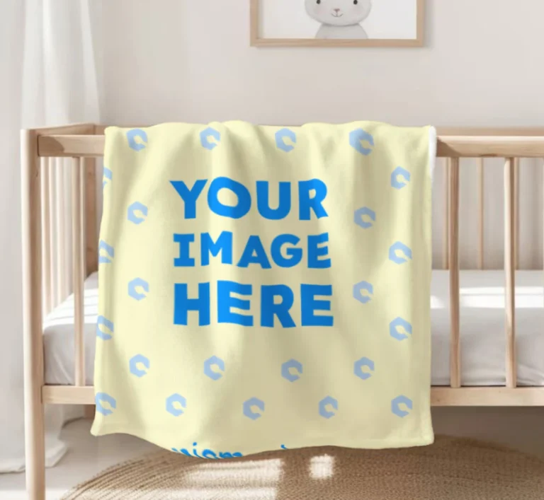 Cream Blanket Mockup Template