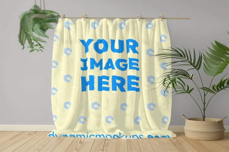 Cream Blanket Mockup Template