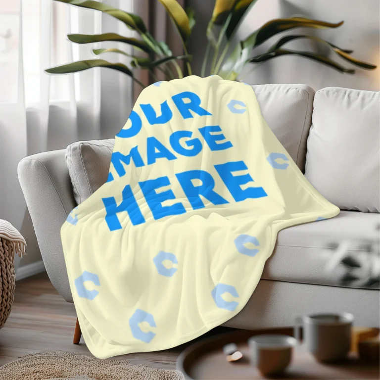 Cream Blanket Mockup Template