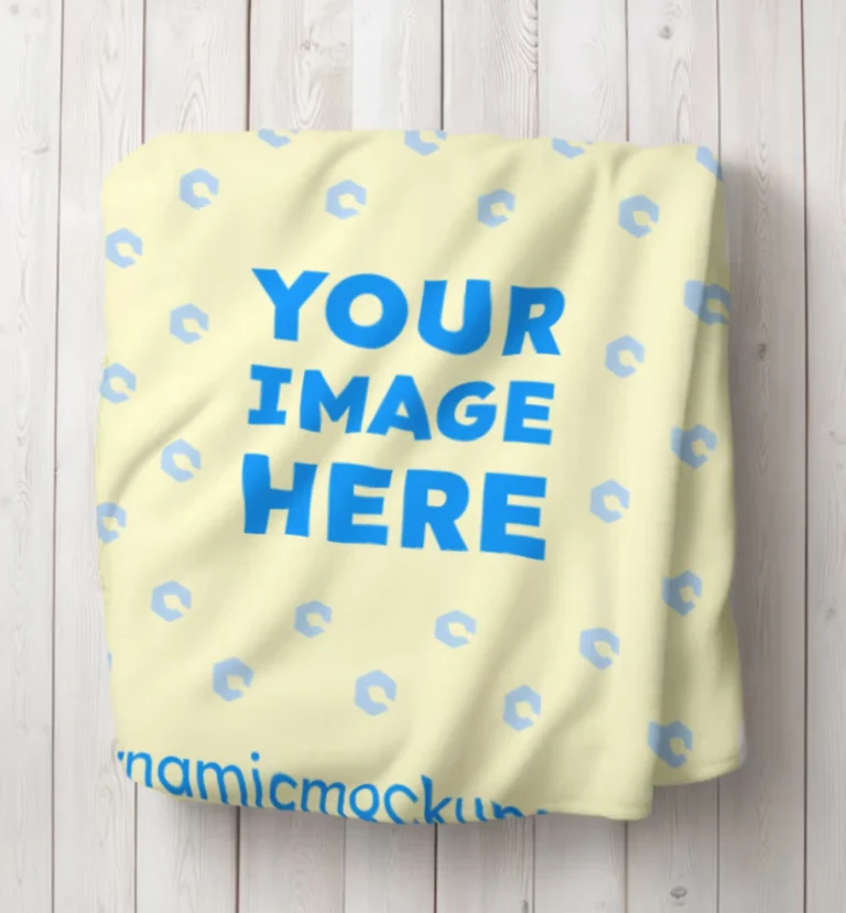 Cream Blanket Mockup Template