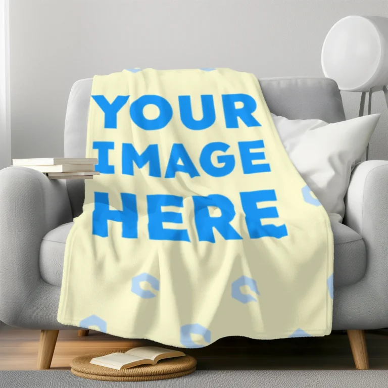 Cream Blanket Mockup Template