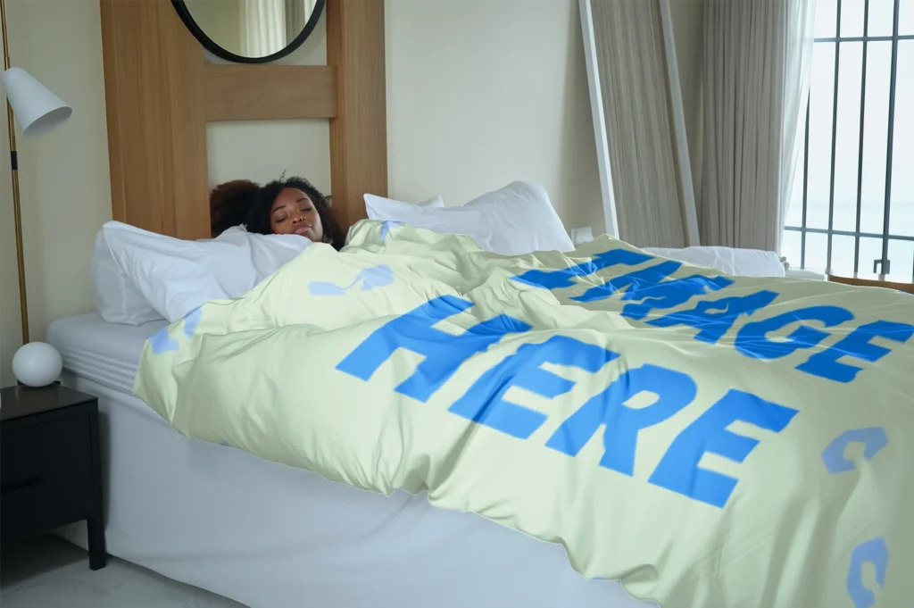 Cream Blanket Mockup Template
