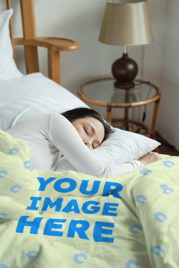Cream Blanket Mockup Template