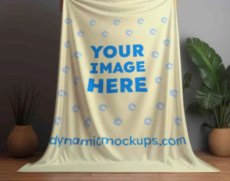 Cream Blanket Mockup Template