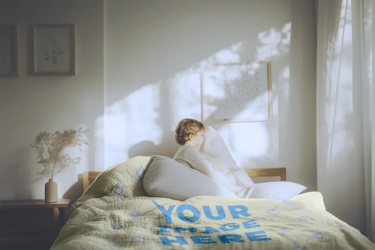 Cream Blanket Mockup Template