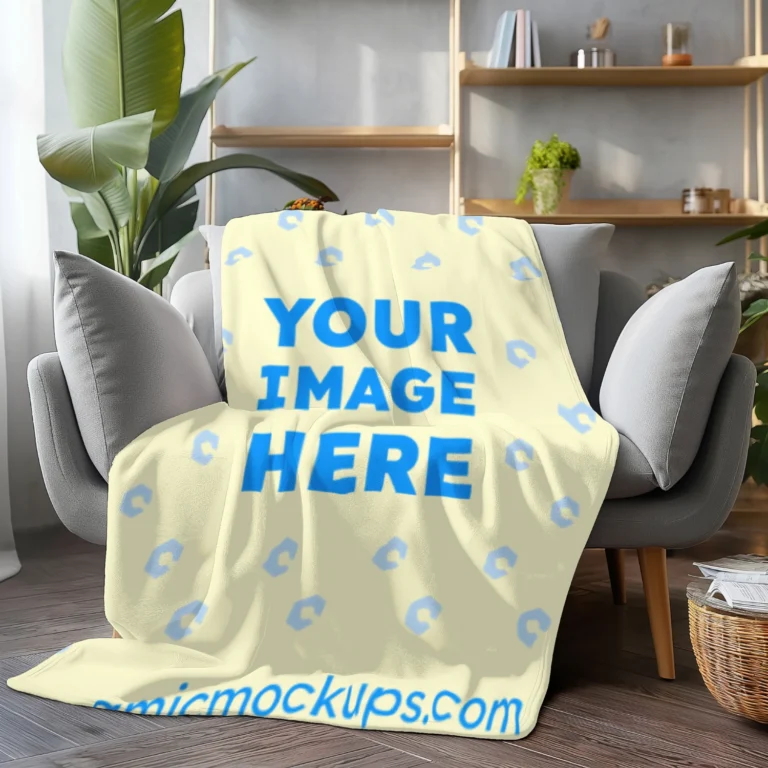 Cream Blanket Mockup Template