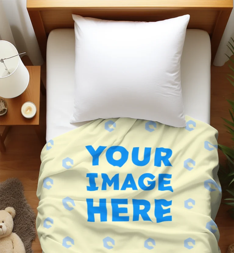Cream Blanket Mockup Template