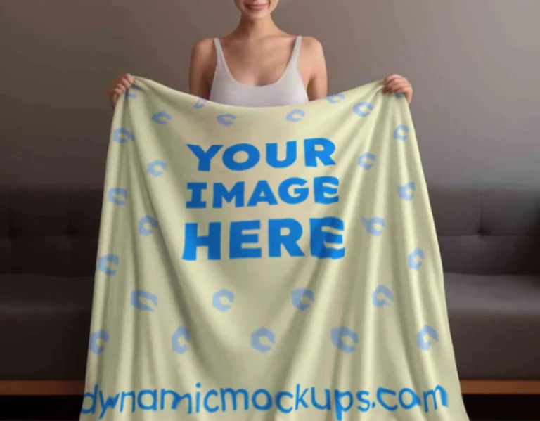 Cream Blanket Mockup Template