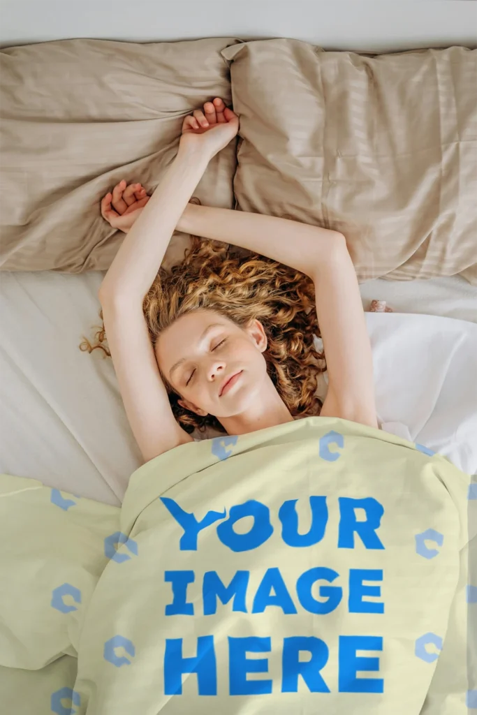 Cream Blanket Mockup Template
