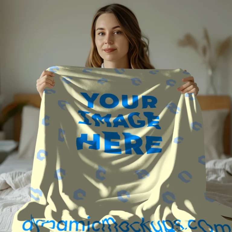 Cream Blanket Mockup Template