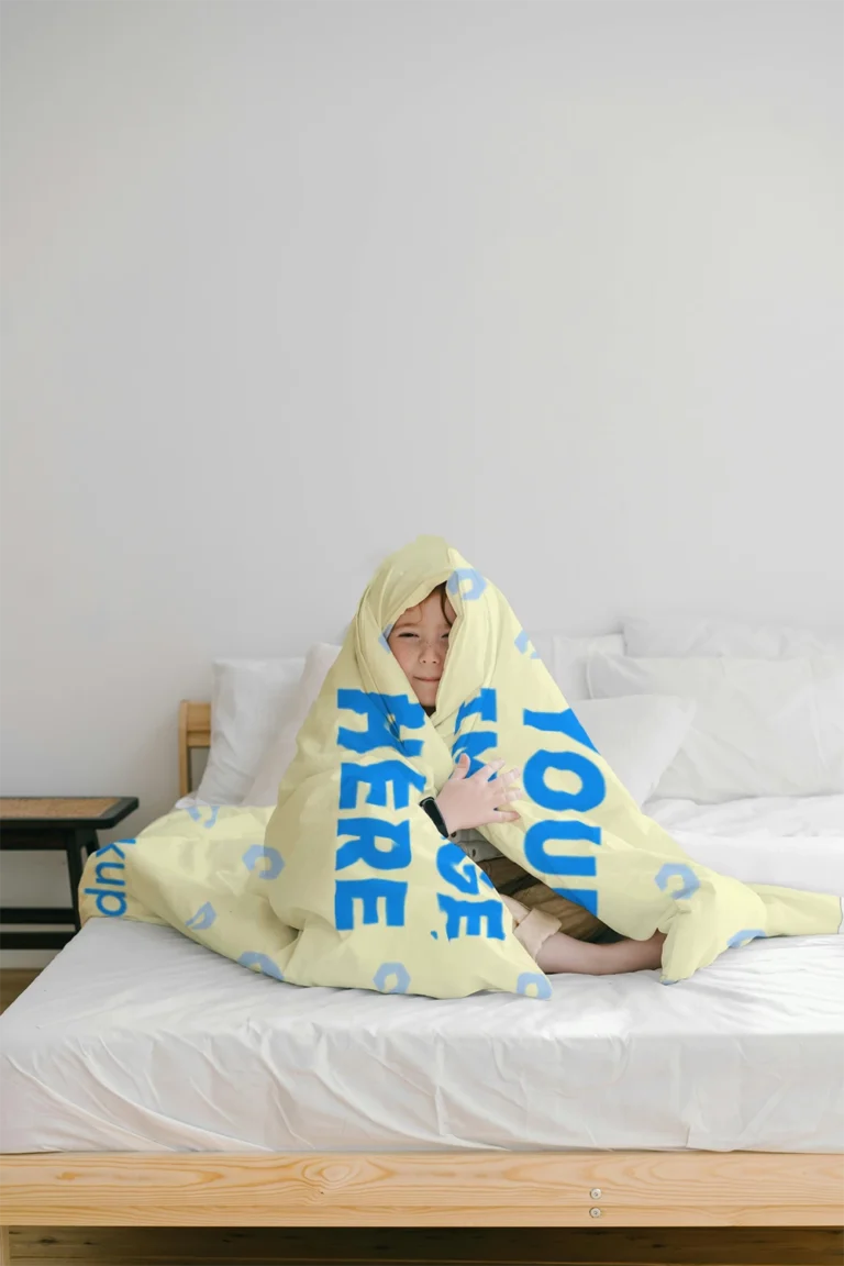 Cream Blanket Mockup Template