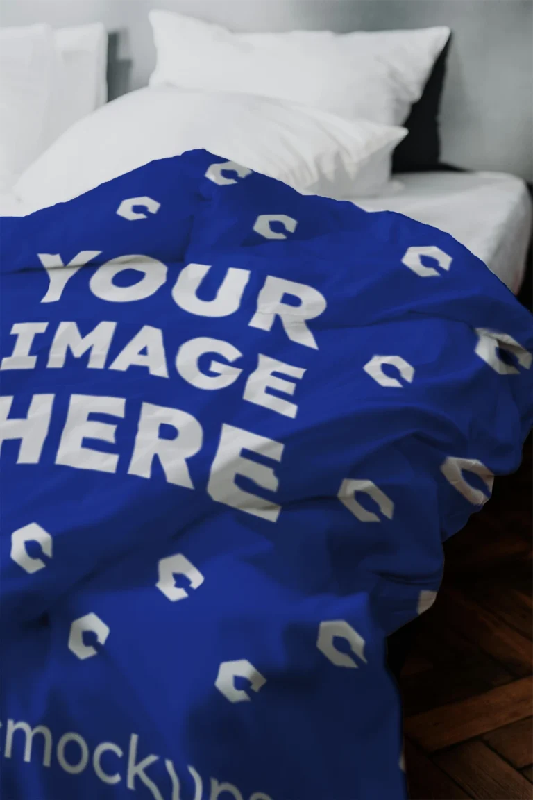 Dark Blue Blanket Mockup Template