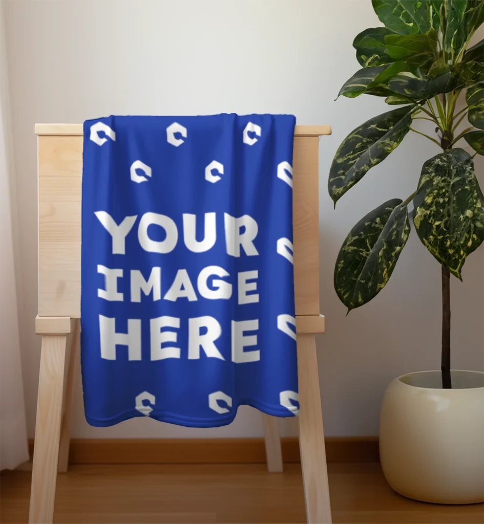 Dark Blue Blanket Mockup Template