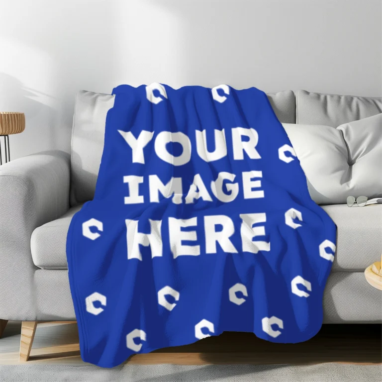 Dark Blue Blanket Mockup Template