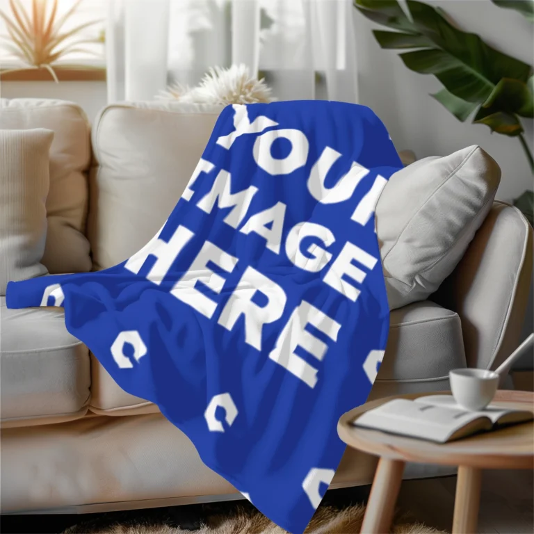 Dark Blue Blanket Mockup Template