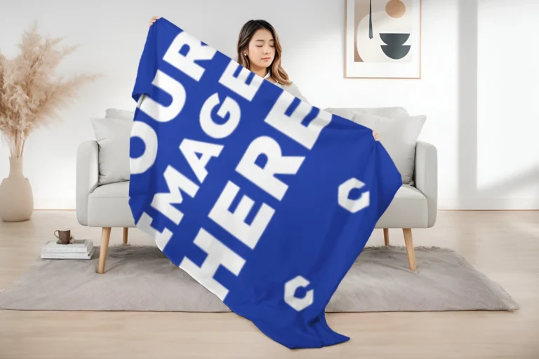 Dark Blue Blanket Mockup Template