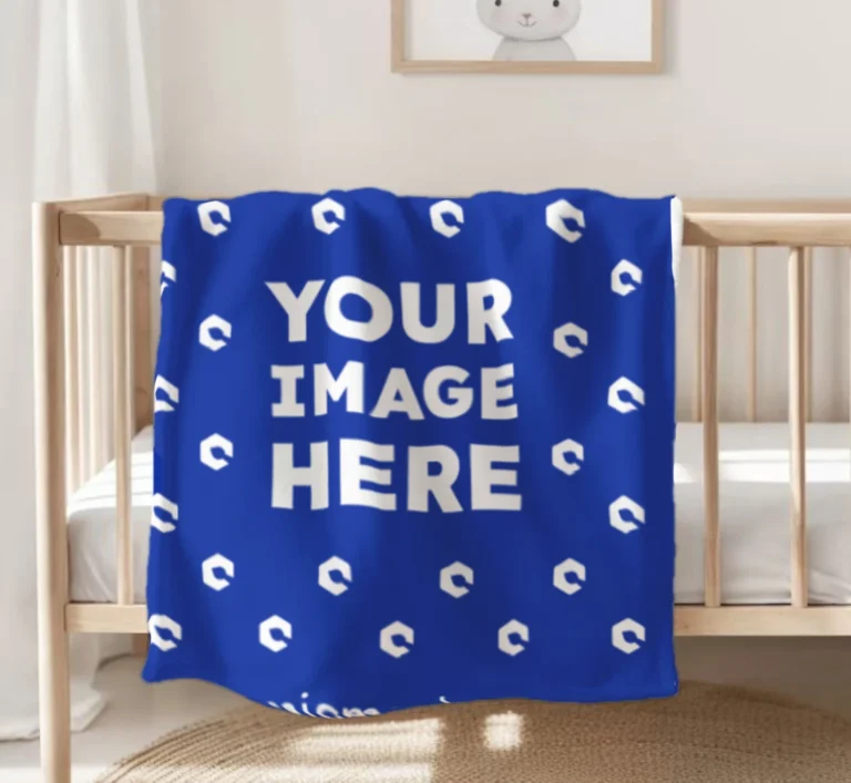 Dark Blue Blanket Mockup Template