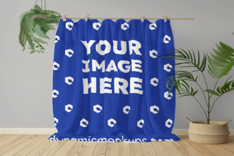 Dark Blue Blanket Mockup Template