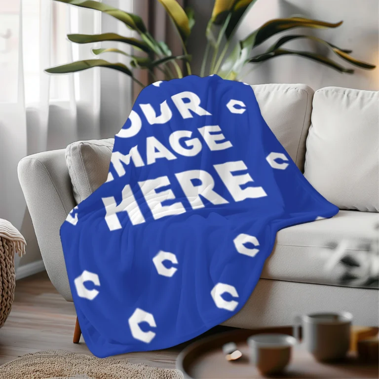 Dark Blue Blanket Mockup Template