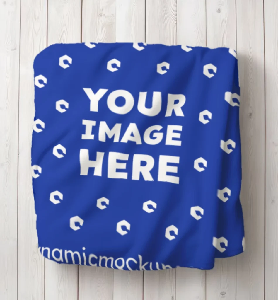 Dark Blue Blanket Mockup Template