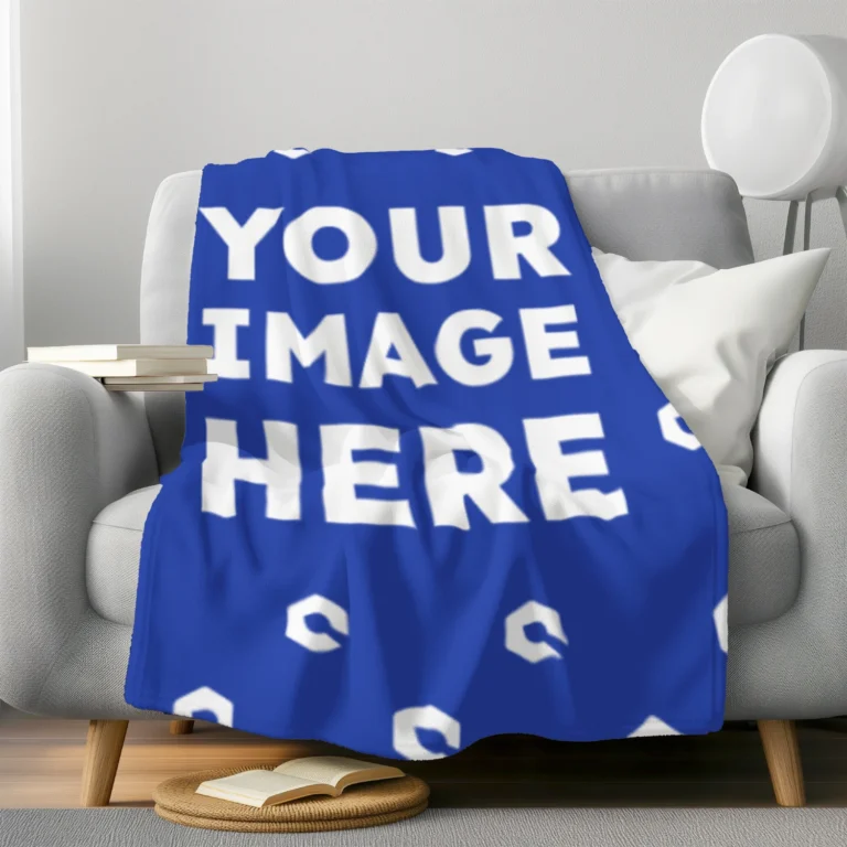 Dark Blue Blanket Mockup Template