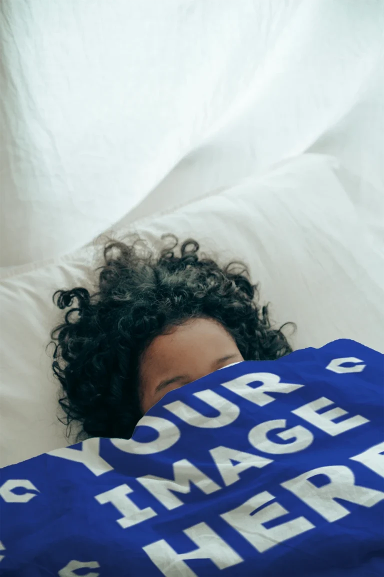 Dark Blue Blanket Mockup Template