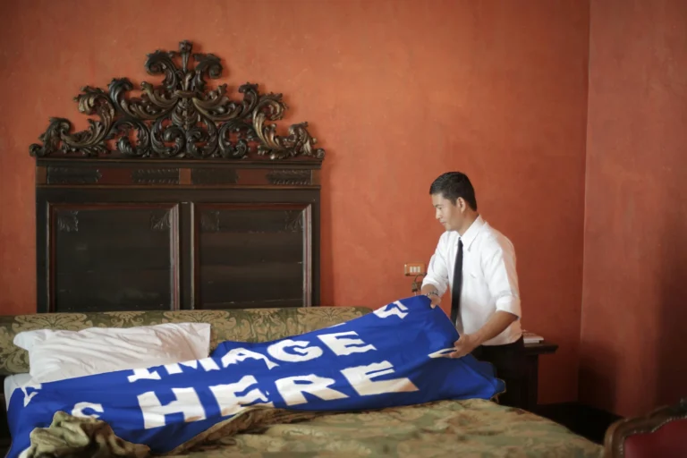 Dark Blue Blanket Mockup Template
