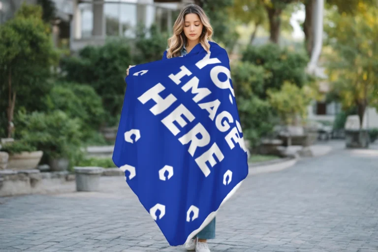 Dark Blue Blanket Mockup Template