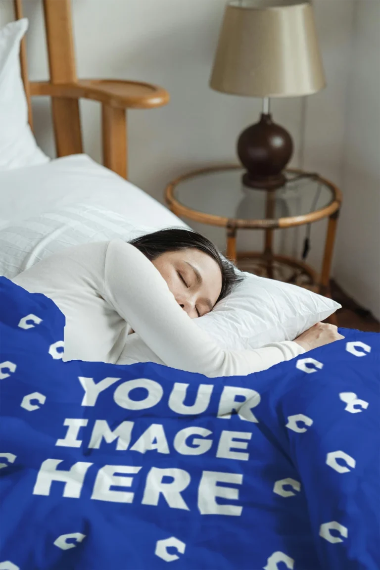 Dark Blue Blanket Mockup Template