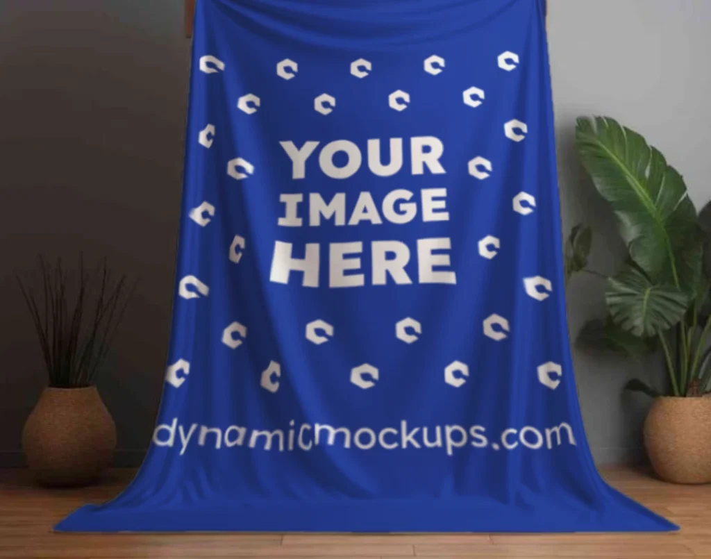 Dark Blue Blanket Mockup Template