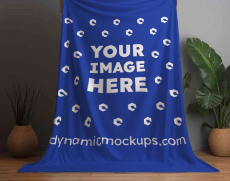 Dark Blue Blanket Mockup Template