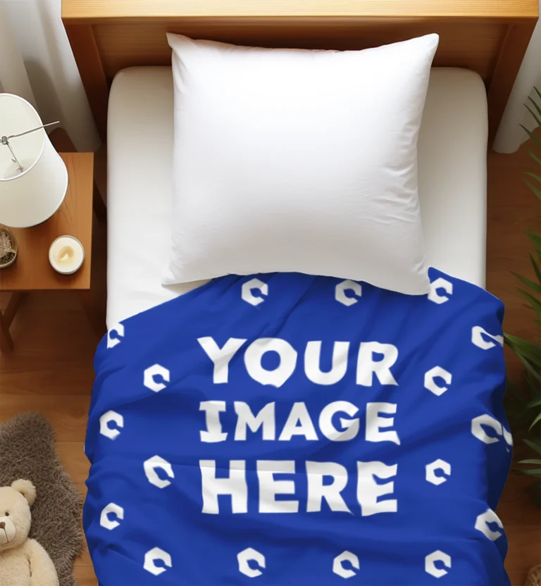 Dark Blue Blanket Mockup Template
