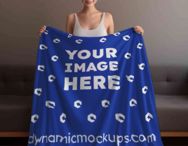 Dark Blue Blanket Mockup Template