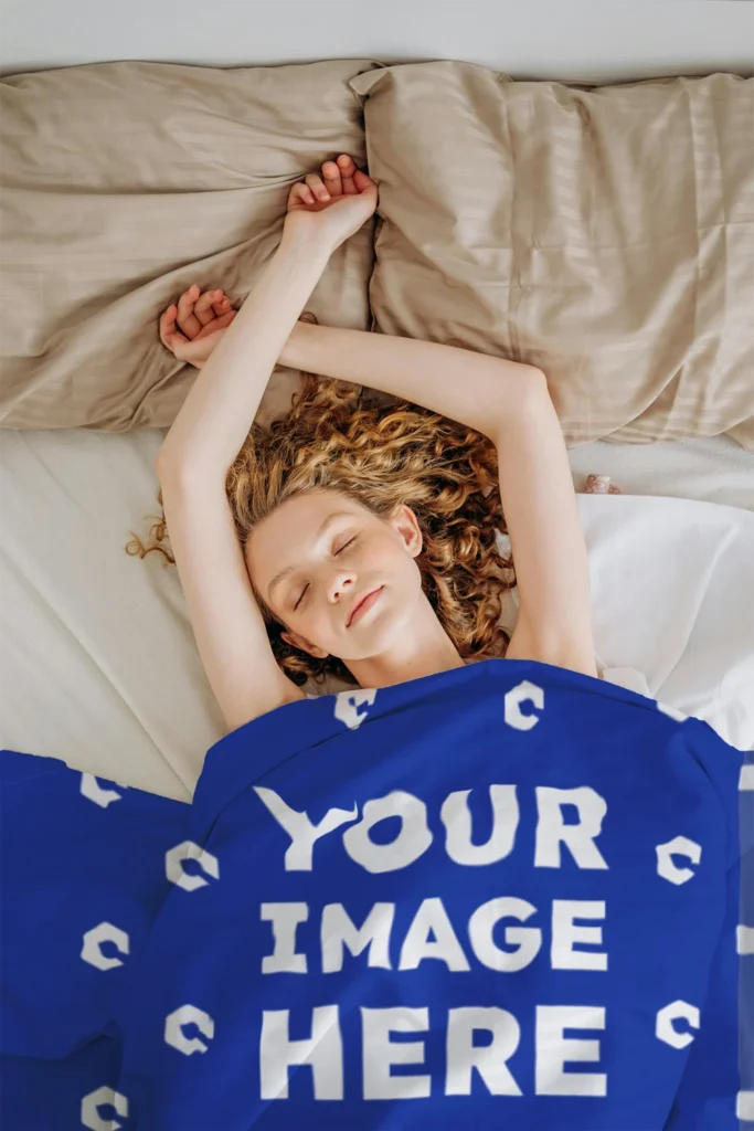 Dark Blue Blanket Mockup Template
