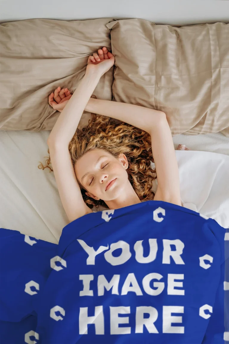 Dark Blue Blanket Mockup Template