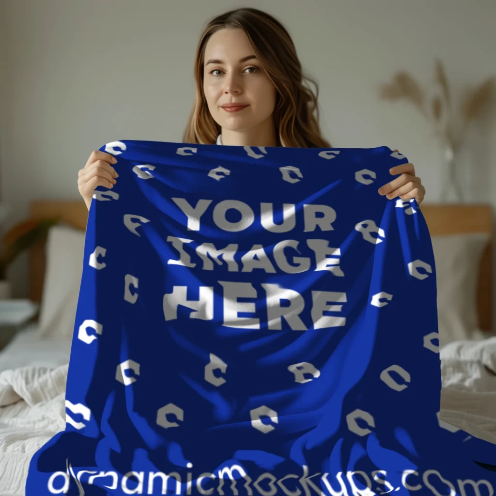 Dark Blue Blanket Mockup Template