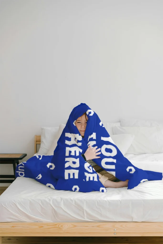 Dark Blue Blanket Mockup Template