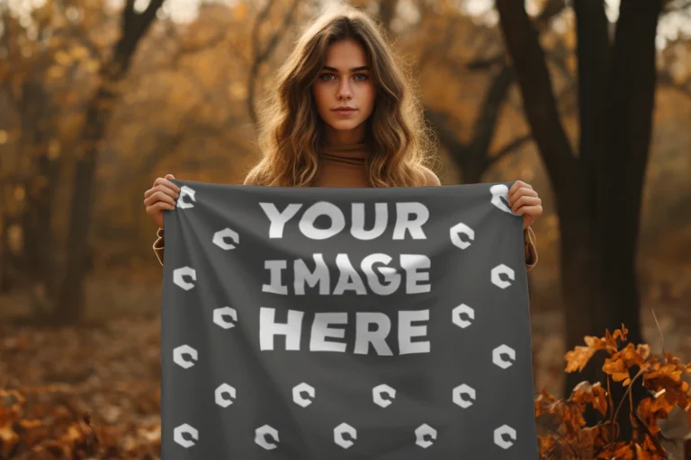 Dark Gray Blanket Mockup Template