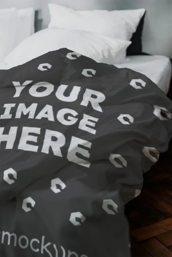 Dark Gray Blanket Mockup Template