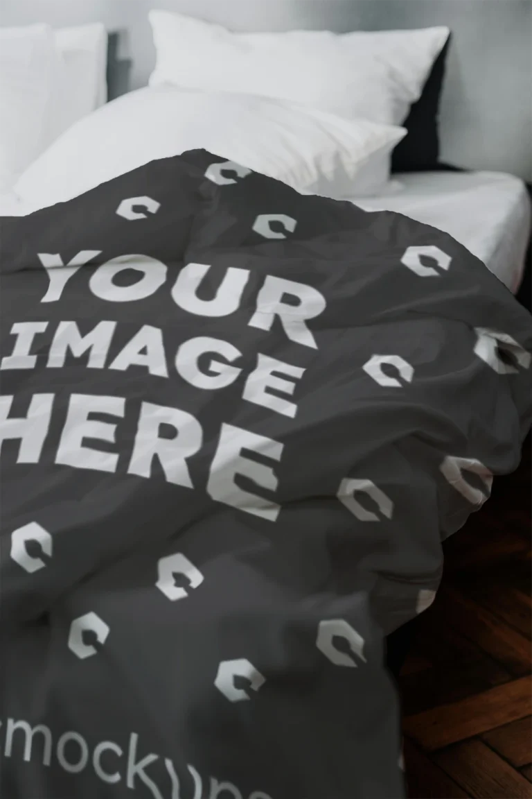 Dark Gray Blanket Mockup Template