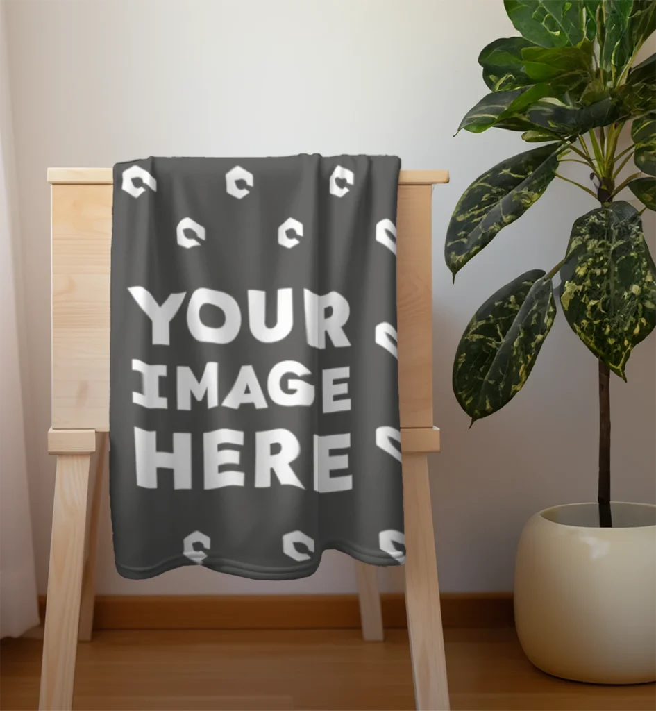 Dark Gray Blanket Mockup Template