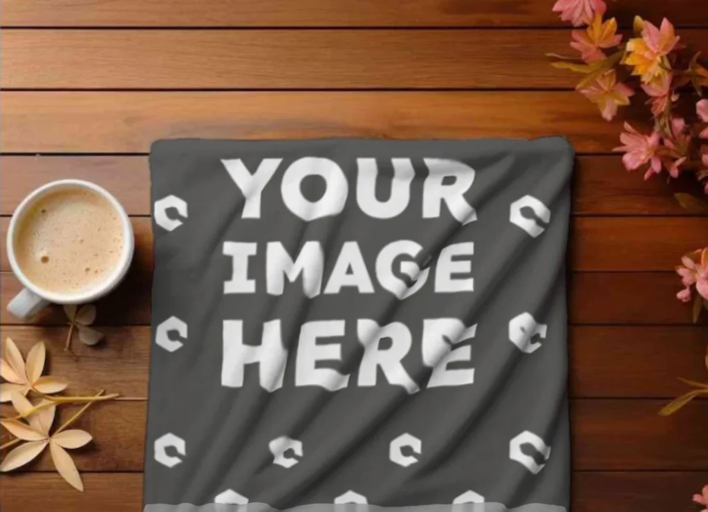 Dark Gray Blanket Mockup Template