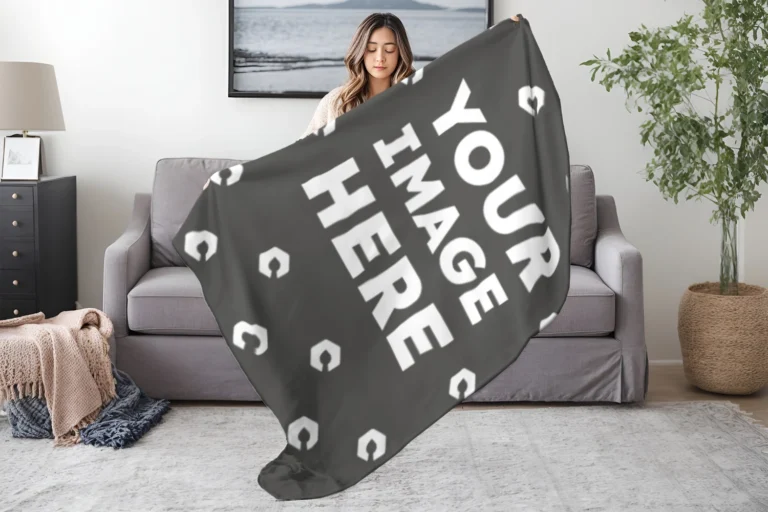 Dark Gray Blanket Mockup Template