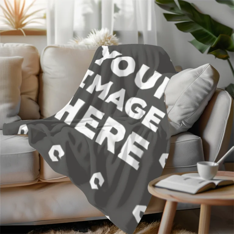 Dark Gray Blanket Mockup Template